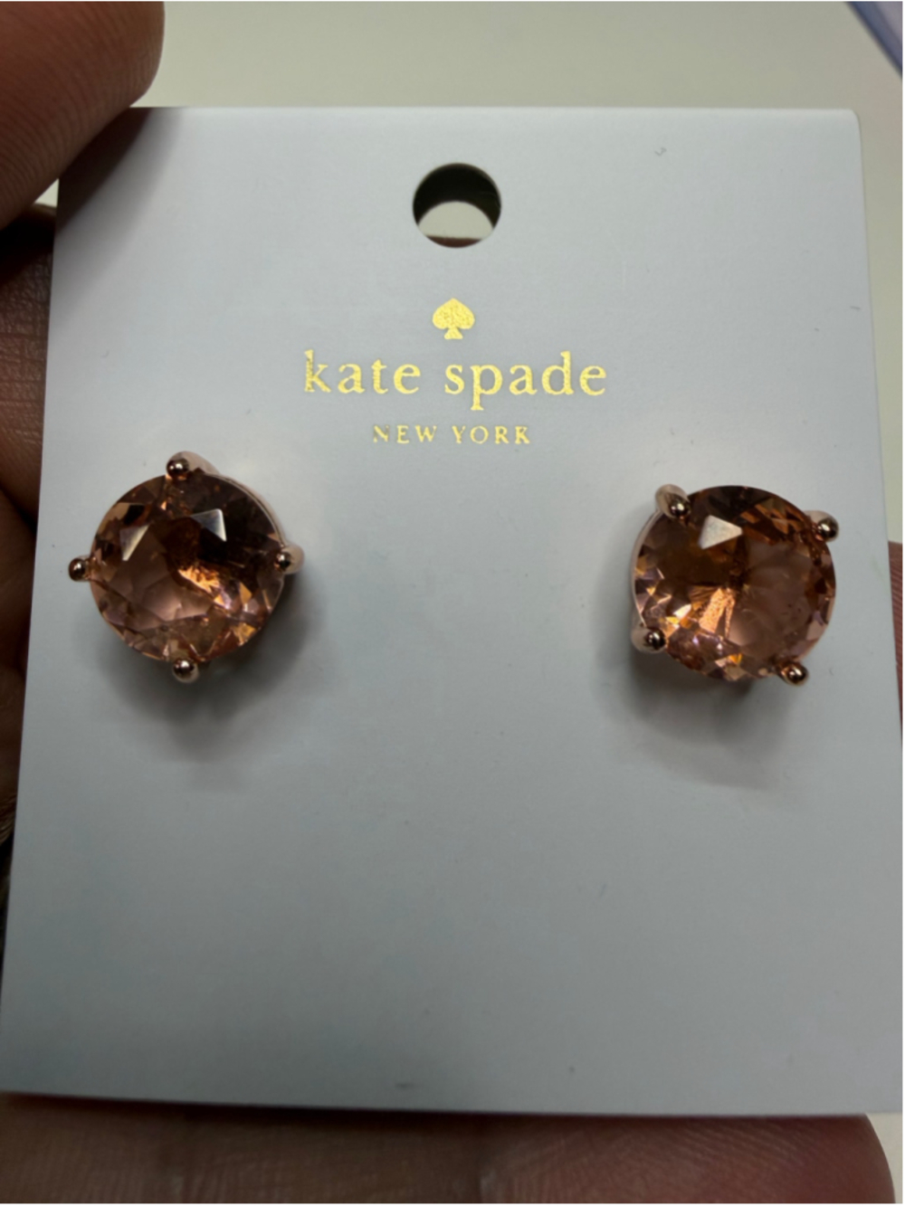Women's Kate Spade Stud Earrings One Size Pink Gold
